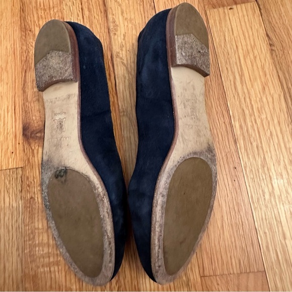 Margaux The Classic Midnight Blue Suede Round Toe Ballet Flat Size 38 - Picture 9 of 16